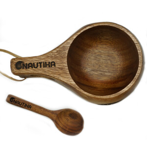 Nautika Baits Kuksa Holztasse mit L&ouml;ffel